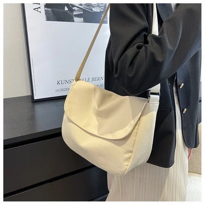 Unisex Japanese Style Minimalist Canvas Messenger Bag