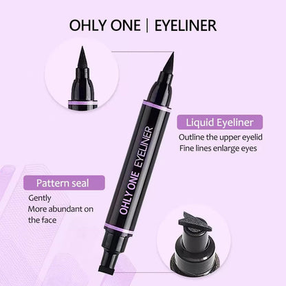 OHLY ONE Double Head Waterproof Cat Eye Wings Eyeliner Stamp