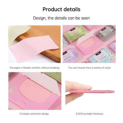100 Sheets/Pack of High-Efficiency Oil Blotting Paper