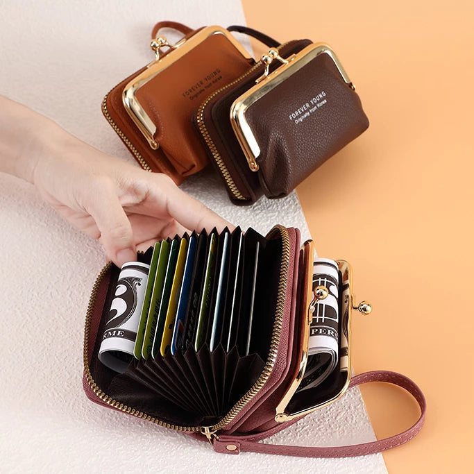 Women's Elegant Card Holder Wallet with Detachable Coin Purse