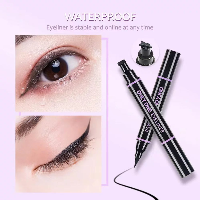 OHLY ONE Double Head Waterproof Cat Eye Wings Eyeliner Stamp