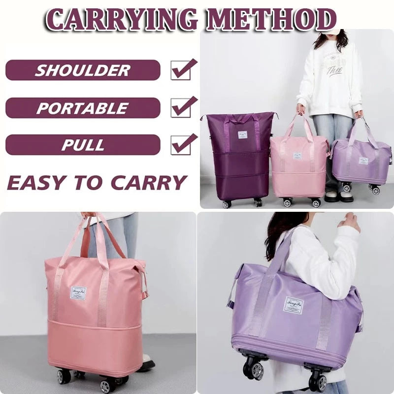 Expandable Folding Duffel Bag with Wheels