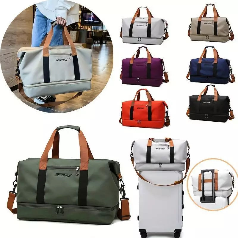 Large Capacity Travel Duffle Bag with Shoe Compartment