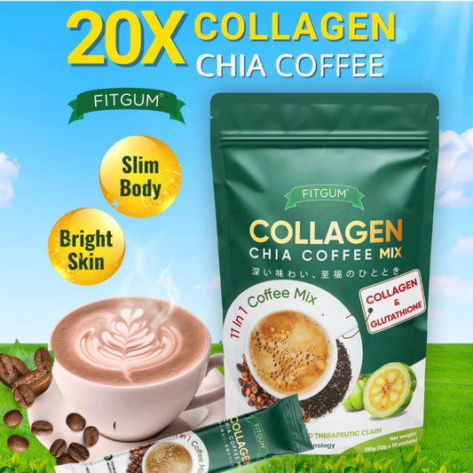 FITGUM 20X Collagen Chia Coffee