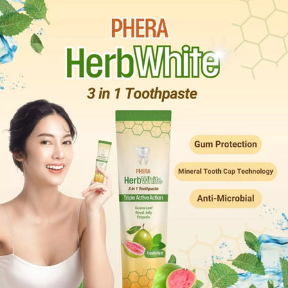 PHERA HERBWHITE 3 IN 1 TOOTHPASTE