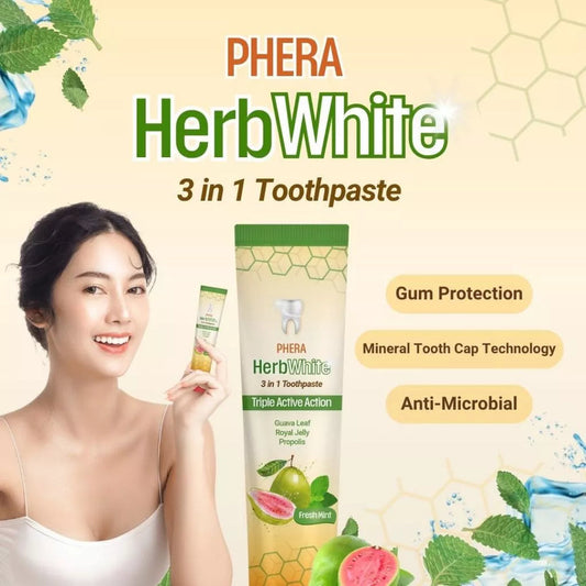PHERA HERBWHITE 3 IN 1 TOOTHPASTE