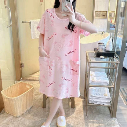 Plus Size Korean Daster with Double Pocket