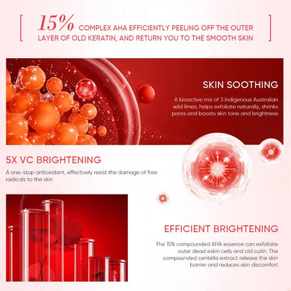 GMEELAN Centella AHA Peeling Serum 5X vC Brightening Exfoliating Even Skin Tone Facial Serum