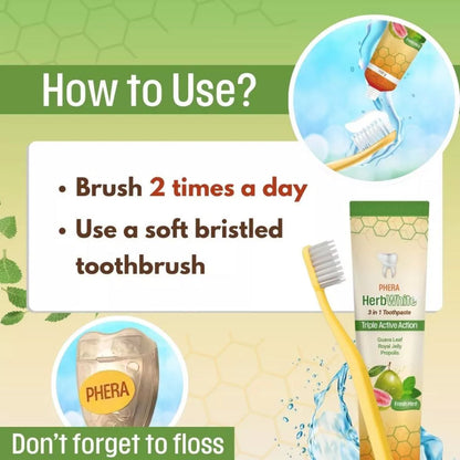 PHERA HERBWHITE 3 IN 1 TOOTHPASTE