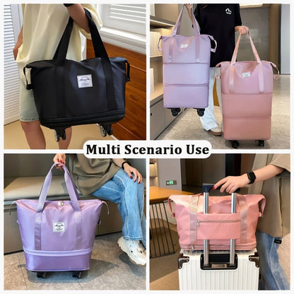 Expandable Folding Duffel Bag with Wheels