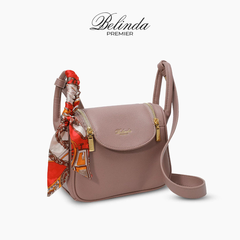 Elegant Scarf Accent Crossbody Bag