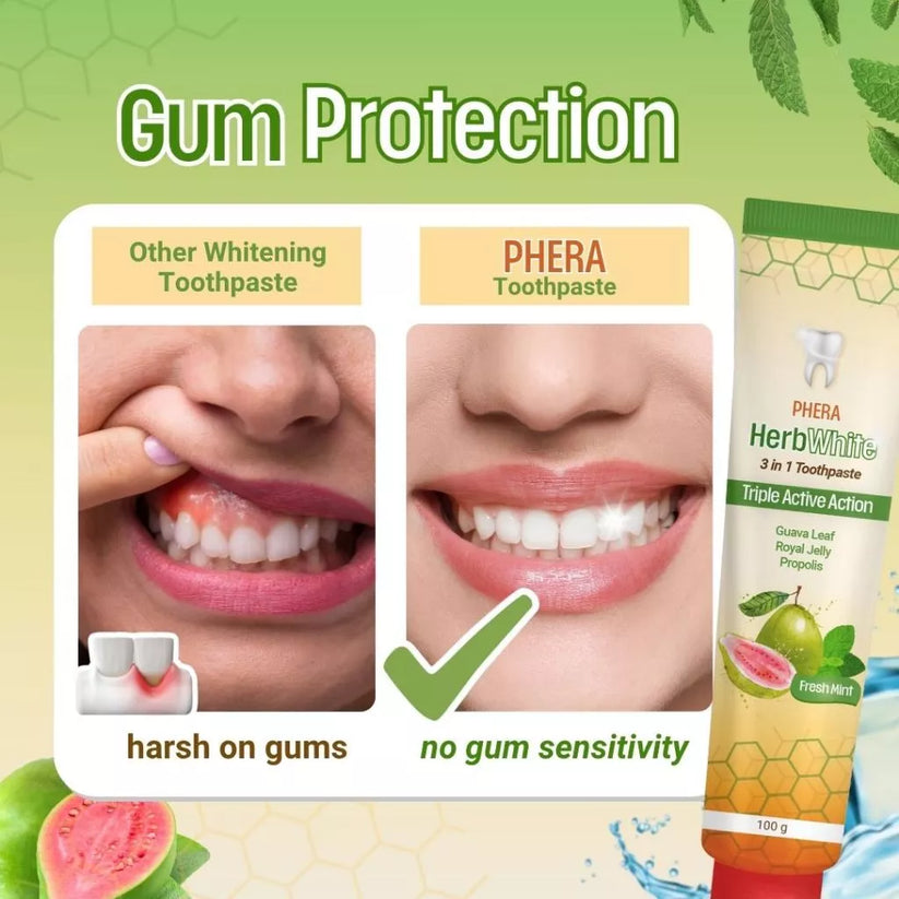 PHERA HERBWHITE 3 IN 1 TOOTHPASTE