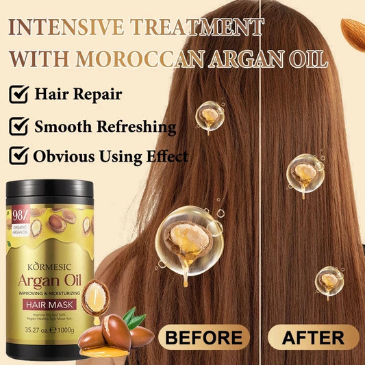 KORMESIC Argan Oil Hair Mask For Deep Repair And Moisturizing 1000ml
