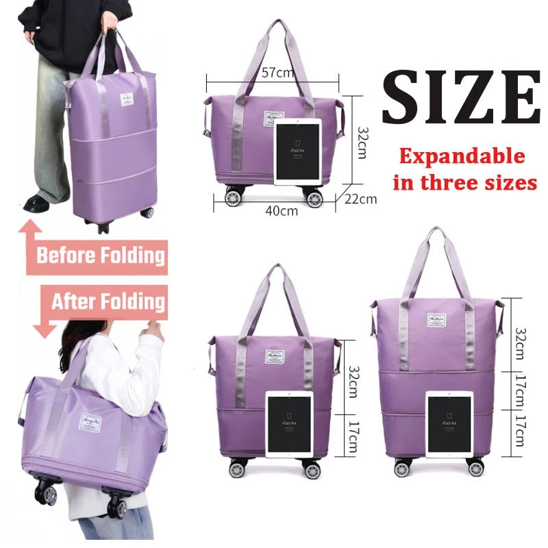 Expandable Folding Duffel Bag with Wheels
