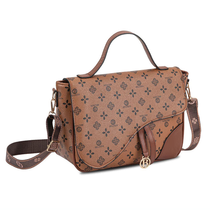 Luxury Curved-Flap Monogram Sling Bag
