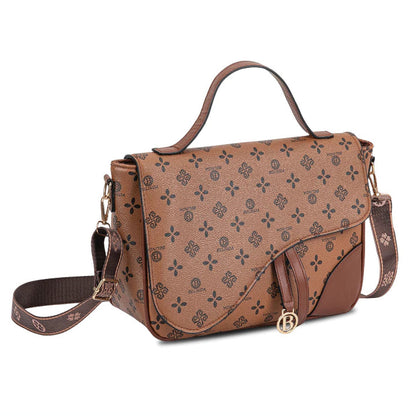 Luxury Curved-Flap Monogram Sling Bag