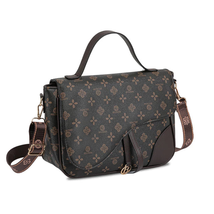Luxury Curved-Flap Monogram Sling Bag