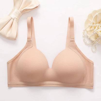 Women's Breathable Full-Cup B Wireless Bra with Adjustable Straps