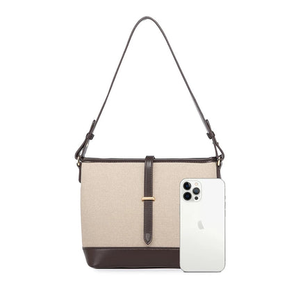 Sweet Stitching Color Underarm Bucket Bag