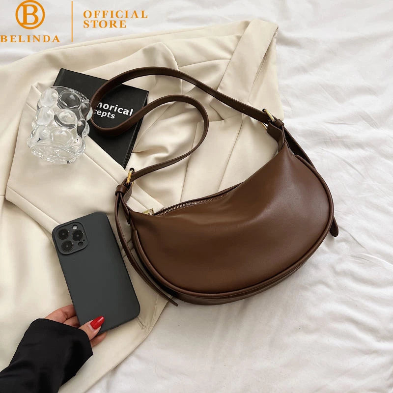 Leather Dumpling Shoulder Crossbody Bag