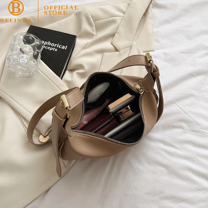 Leather Dumpling Shoulder Crossbody Bag