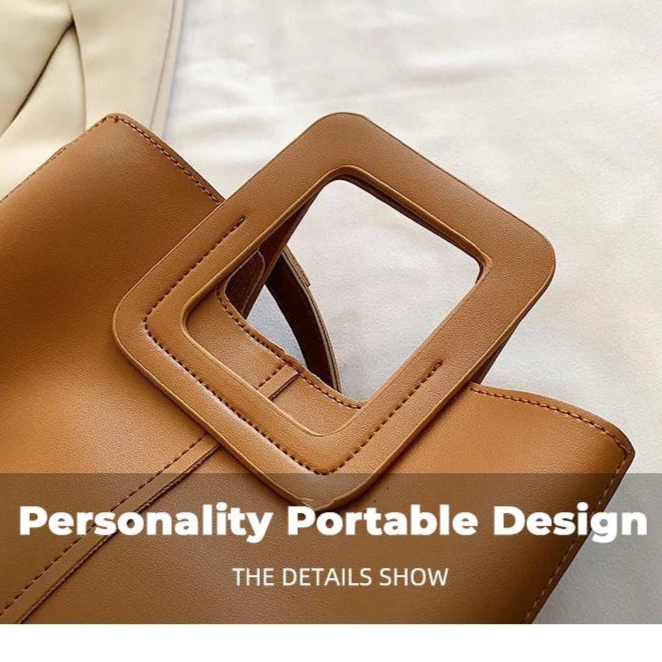 Square Handle Bucket Bag