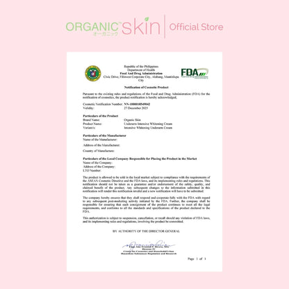 Organic Skin Japan Intensive Whitening Underarm Powder Dry Deodorant & Whitening Cream