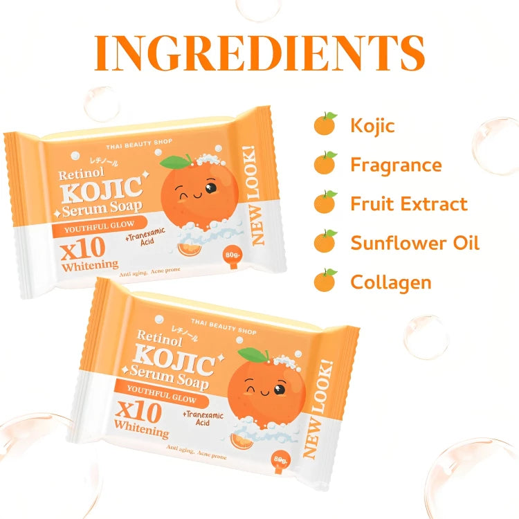 Thai Beauty Shop Retinol Kojic Serum Soap Youthful Glow