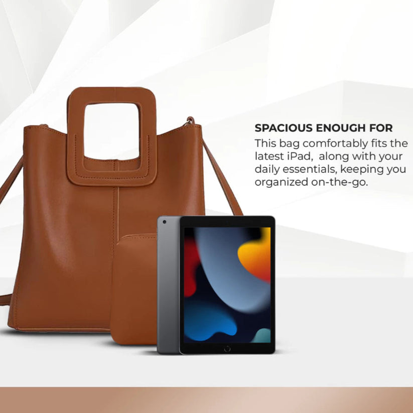 Square Handle Bucket Bag