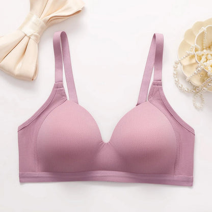 Women's Breathable Full-Cup B Wireless Bra with Adjustable Straps