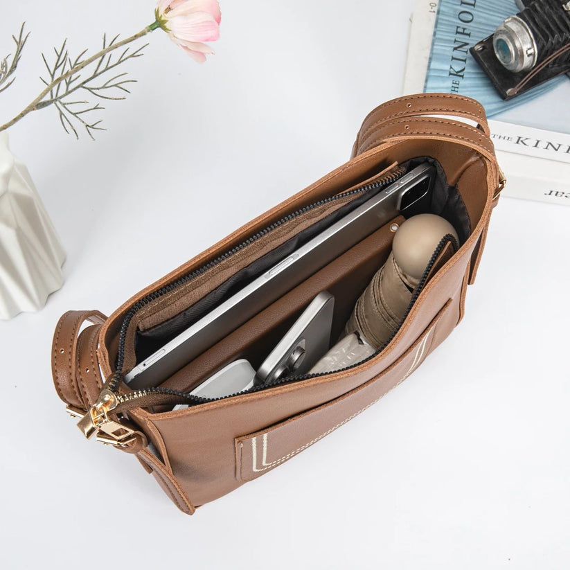 Classic Square Crossbody Bag with Front Pocket