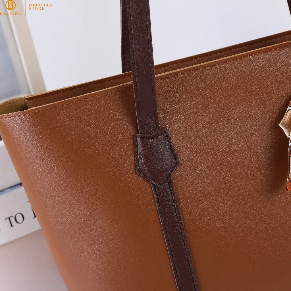 Large Capacity Tote Bag with Silk Ribbon