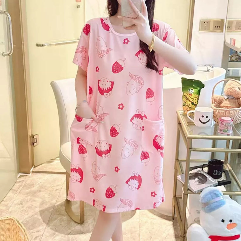 Plus Size Korean Daster with Double Pocket