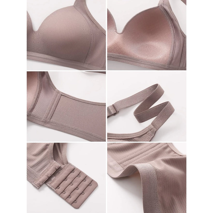 Women's Breathable Full-Cup B Wireless Bra with Adjustable Straps