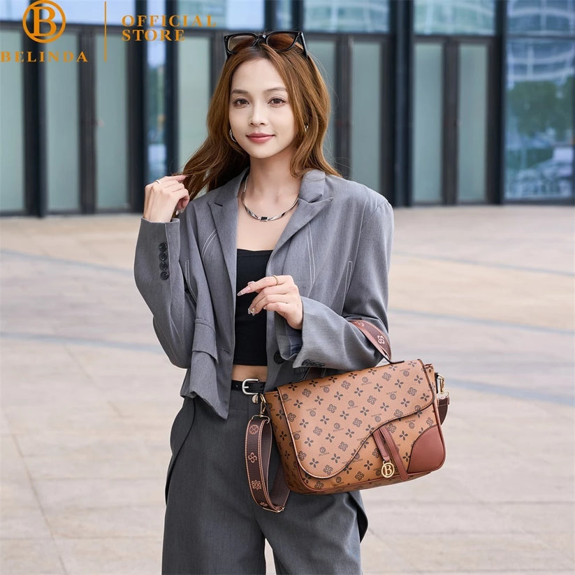 Luxury Curved-Flap Monogram Sling Bag