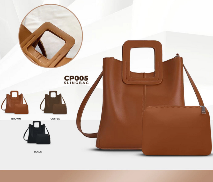 Square Handle Bucket Bag