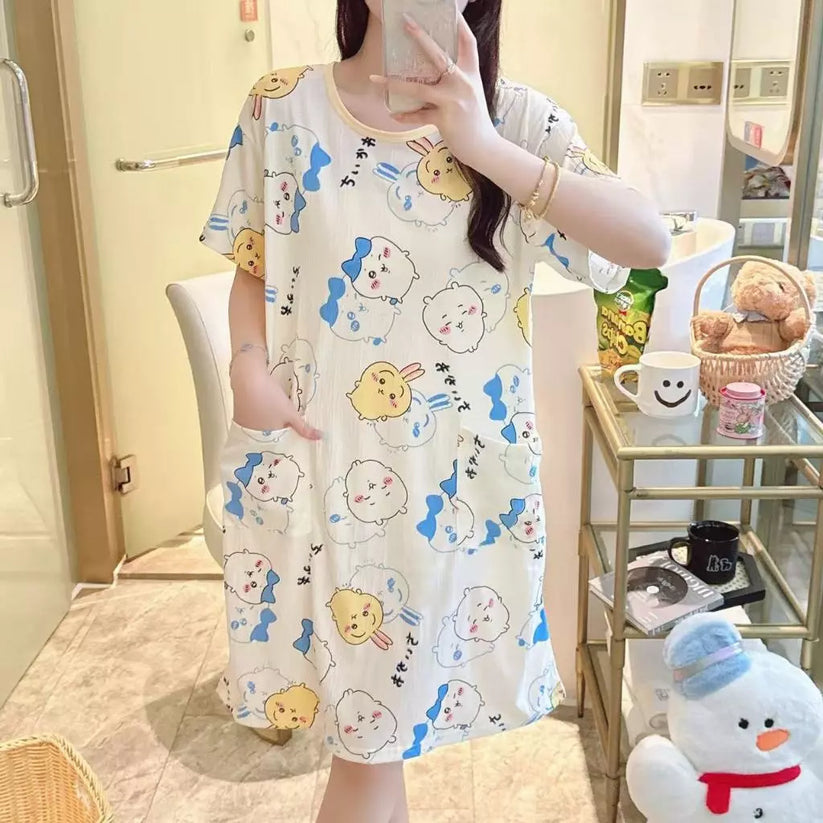 Plus Size Korean Daster with Double Pocket