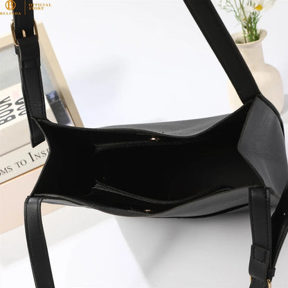 Two Front Pocket Leather Tote Bag