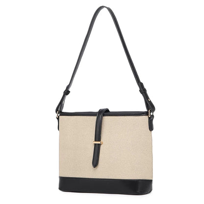Sweet Stitching Color Underarm Bucket Bag
