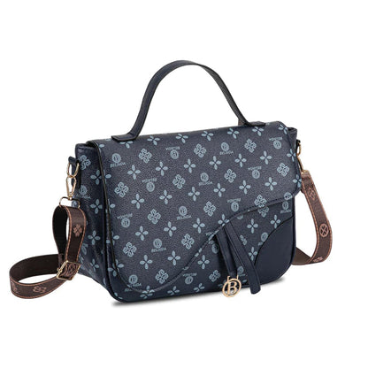 Luxury Curved-Flap Monogram Sling Bag