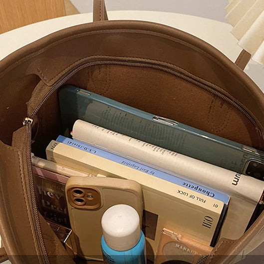 Large Capacity Leather Tote Bag