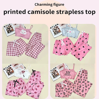 3in1 Cropped Spaghetti Sleepwear