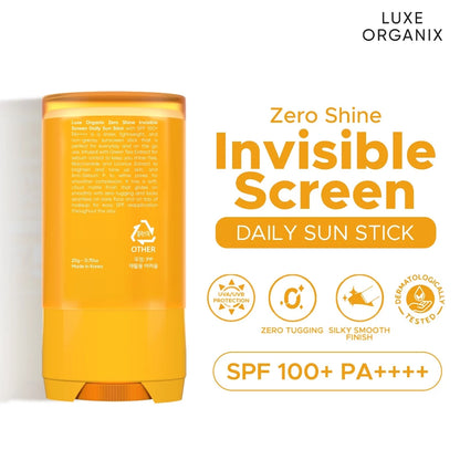 LUXE ORGANIX Zero Shine Invisible Screen Daily Sun Stick SPF 100 17g