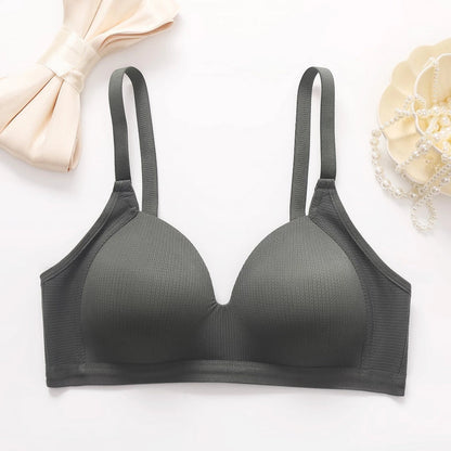 Women's Breathable Full-Cup B Wireless Bra with Adjustable Straps