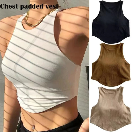 Seamless Padded Double Lining Crop Vest