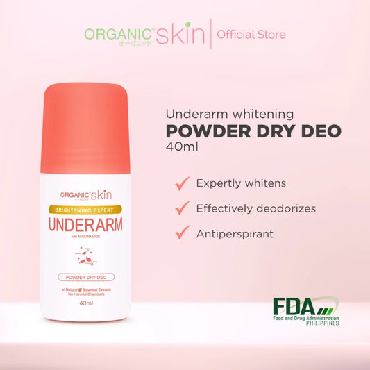Organic Skin Japan Intensive Whitening Underarm Powder Dry Deodorant Under Arm Deo Roll on (40ml)