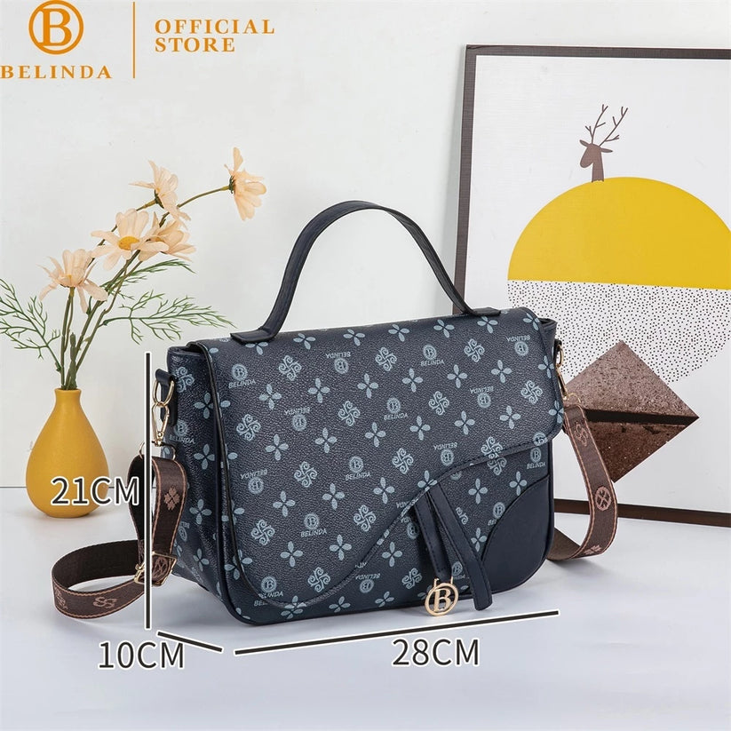 Luxury Curved-Flap Monogram Sling Bag