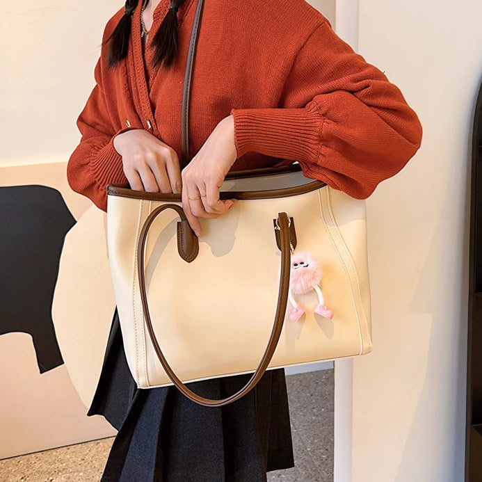 Large Capacity Leather Tote Bag