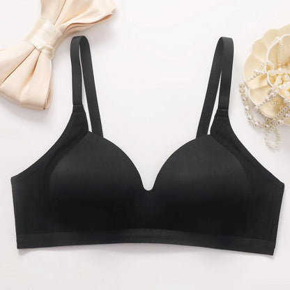 Women's Breathable Full-Cup B Wireless Bra with Adjustable Straps
