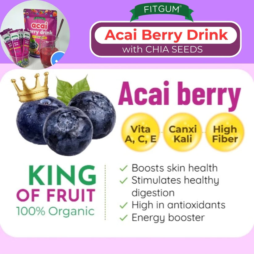 FITGUM Acai Berry Drink with Chia Seeds